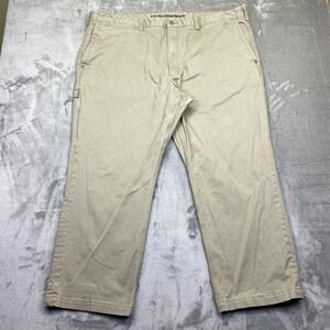 Duluth Trading Co Flex Ballroom Khakis Mens 48 Fits 46" Beige Straight Leg Pants